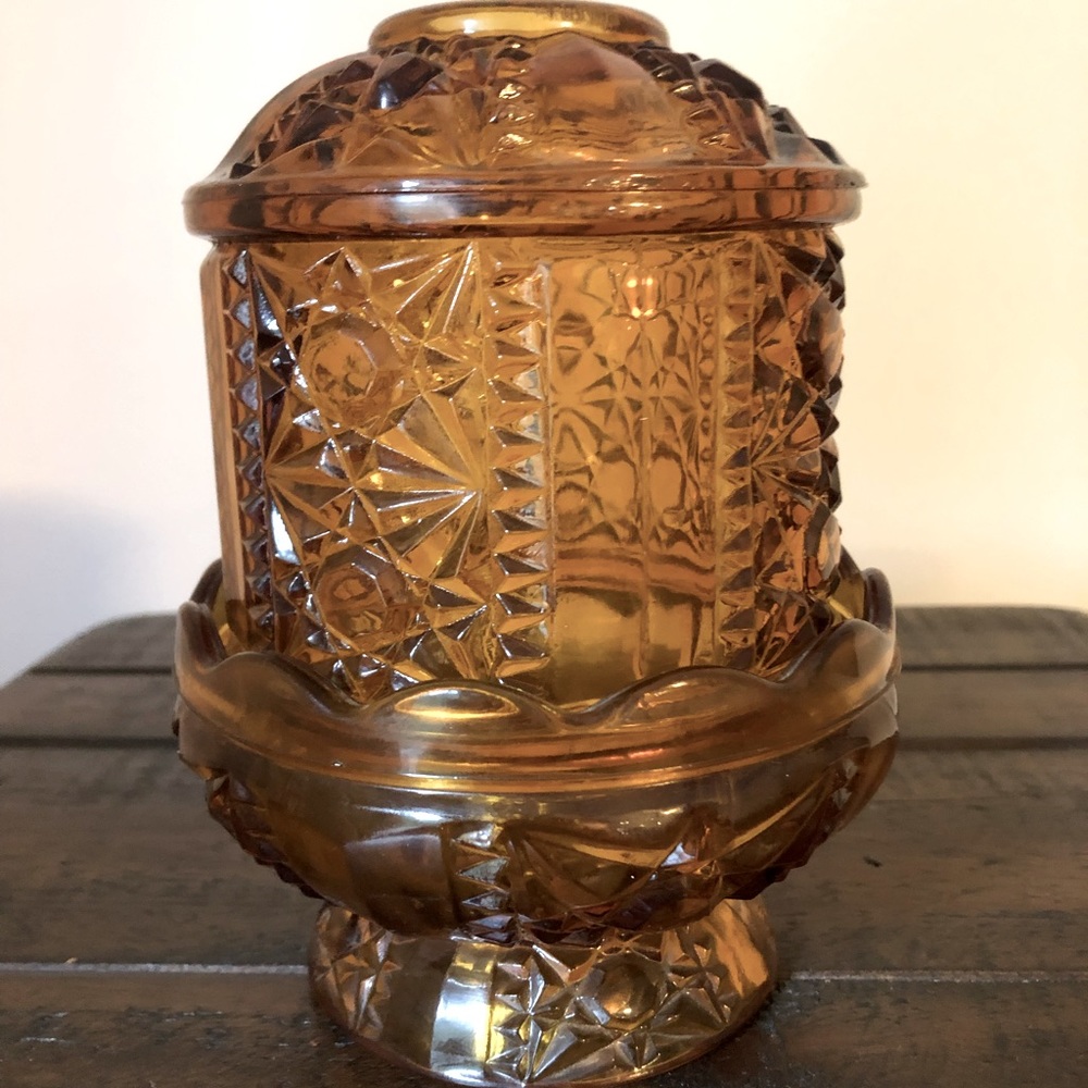Amber Stars and Bars Fairy Light 6.5" tall. EUC